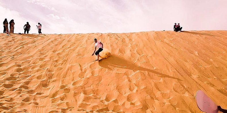 sandboarding in group